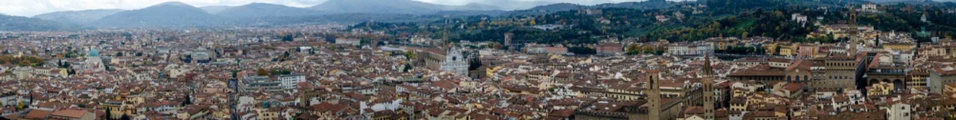 Fototapeta na wymiar Panoramic view of Florence, Italy. Panorama of the city from above.