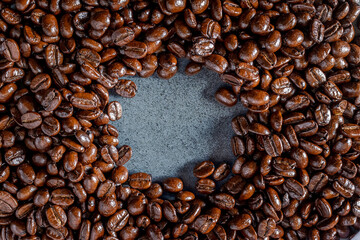 Fresh roasted coffee beans background