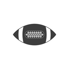 American football ball isolated on white background. Rugby ball illustration in flat style.