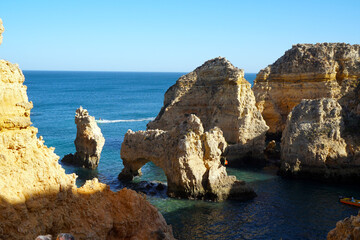 Fototapeta na wymiar Ponta da Piedade, a very picturesque coastal stretch in Lagos in the Algarve
