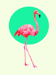 illustration of a flamingo low poly