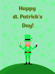 st patricks day leprechaun card