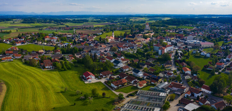Aerial view around the city Haag in Oberbayern in Germany, Bavaria on a sunny spring day © GDMpro S.R.O.