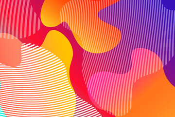 Obraz na płótnie Canvas Abstract background with colorful fluid shapes, gradient waves, geometric lines, dynamical forms. Design for poster, banner, card. Abstract liquid illustration. 3D paper images with a subtle blend.