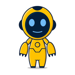 Vector illustration of a yellow robot, great for mascot or stickers