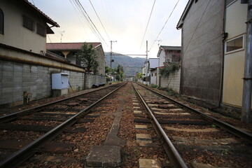 Fototapeta na wymiar kyoto suburb railroad