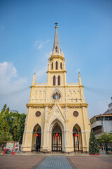 Fototapeta na wymiar The Holy Rosary Church, also known as Kalawar Church, is a Roman Catholic church in Bangkok. It is located in Samphanthawong District, on the eastern bank of the Chao Phraya River