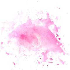 Hand drawm watercolor wash in rose pink color