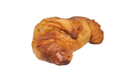 Plain croissant on white background with clipping path