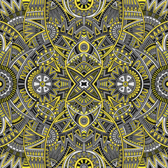 Abstract ethnic vintage yellow and grey background.