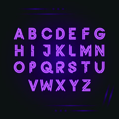neon alphabet letters in a Latin font color pink