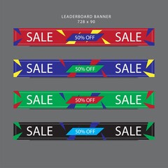 Naklejka premium abstract modern website banner. leaderboard banner template design