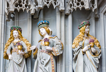 gotischen Skulpturendetails im Berner Münster, Bern Schweiz