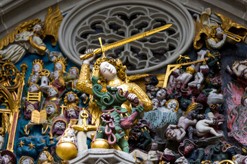 gotischen Skulpturendetails im Berner Münster, Bern Schweiz