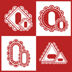 White And Red Ornaments Logo Design Vector