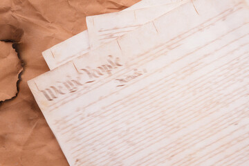 Collection of ancient scipts. Old historical caligraphy concept.