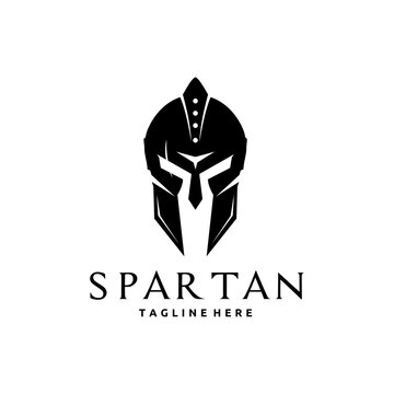 Greek Sparta or Spartan Helmet Warrior Logo Design