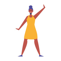 cute happy young afro woman character vector illustration design