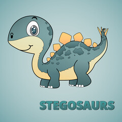 Stegosaurus cartoon style.