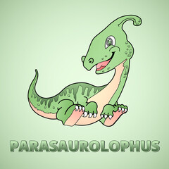 Parasaurolophus cartoon style.
