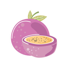 passion fruit fresh nature icon isolated style
