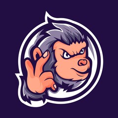 smart monkey illustration for mascot logo