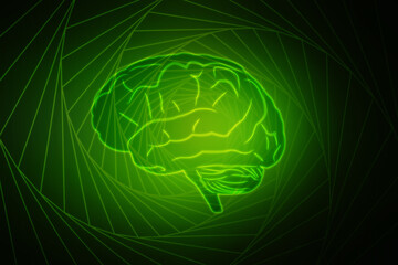 2d illustration Human health brain 