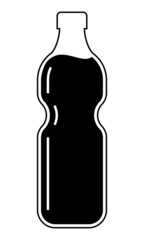bottle icon, black and white, vector illustration 