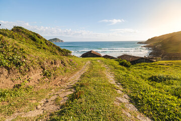 Sunrise Light over the beach on a summer day in Brazil