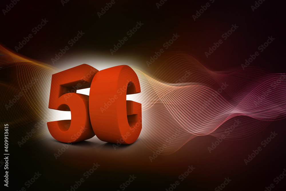 Aufkleber 3d rendering 5g network 5g connection