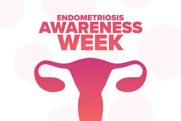 Endometriosis Awareness Week. Holiday concept. Template for background, banner, card, poster with text inscription. Vector EPS10 illustration.