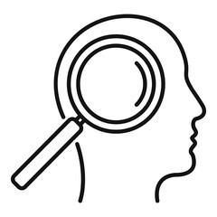 Life skills search icon. Outline life skills search vector icon for web design isolated on white background