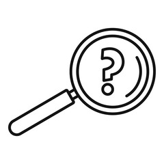 Question magnifier icon. Outline question magnifier vector icon for web design isolated on white background