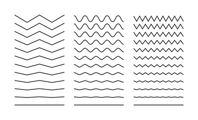 Line wave stroke zigzag vector. Squiggle curve simple squiggly line stroke - obrazy, fototapety, plakaty