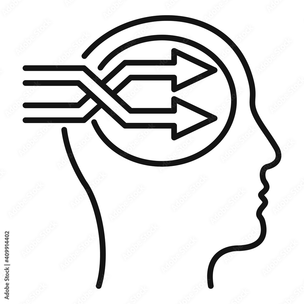 Poster life skills ideation icon. outline life skills ideation vector icon for web design isolated on white