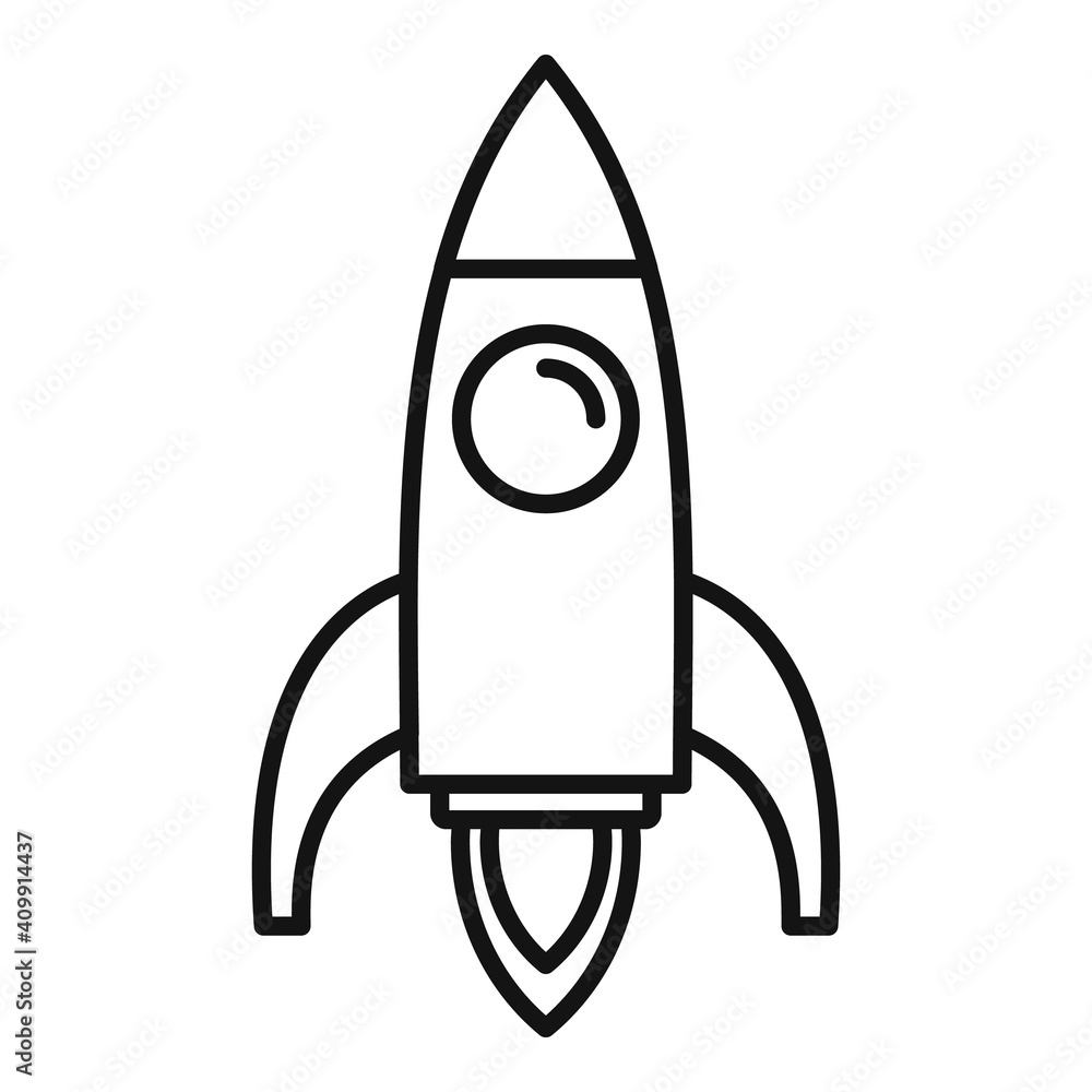 Poster life skills start rocket icon. outline life skills start rocket vector icon for web design isolated 