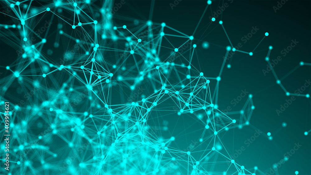 Poster abstract connection dots. technology background. network concept. 3d rendering.