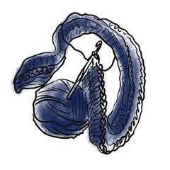 Blue thread for knitting. Hobby. Sewing 