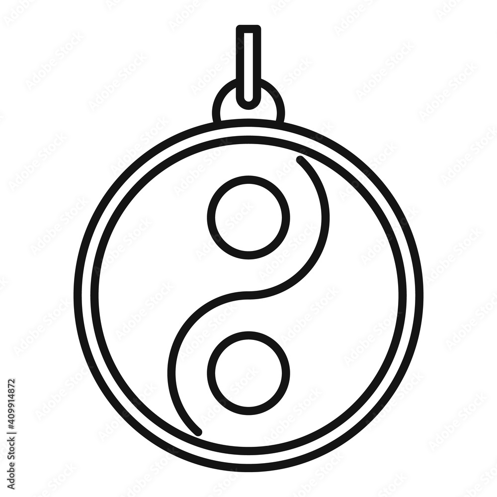 Poster yin yang emblem icon. outline yin yang emblem vector icon for web design isolated on white backgroun