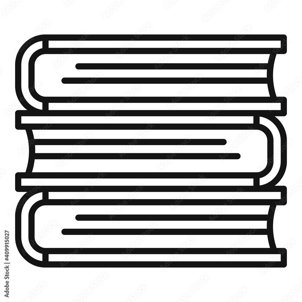 Poster book stack icon. outline book stack vector icon for web design isolated on white background