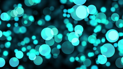Abstract background with many of blue disappearing circles. Computer generated 3d render