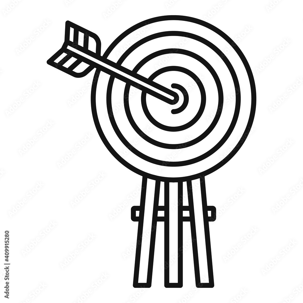 Poster life skills arch target icon. outline life skills arch target vector icon for web design isolated on