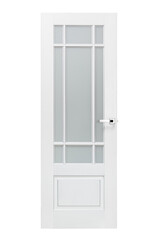 Obraz na płótnie Canvas Modern white wooden door isolated on white background