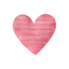 Watercolor decorative heart isolated on white background. Valentine's Day .