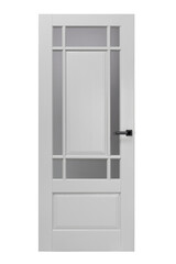 Modern gray wooden door isolated on white background