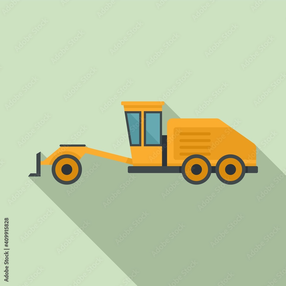 Poster grader machine machinery icon. flat illustration of grader machine machinery vector icon for web des