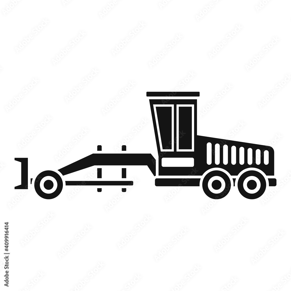 Poster grader machine machinery icon. simple illustration of grader machine machinery vector icon for web d