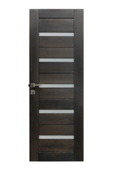 Modern gray wooden door isolated on white background