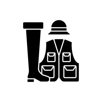 black fishing gear set clip art preview