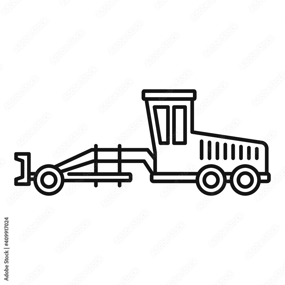 Poster grader machine vehicle icon. outline grader machine vehicle vector icon for web design isolated on w